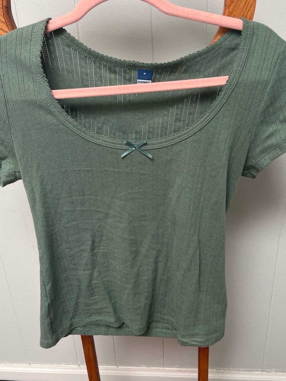Old Navy Sage Green Scoop-Neck Ribbed  Top